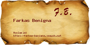 Farkas Benigna névjegykártya